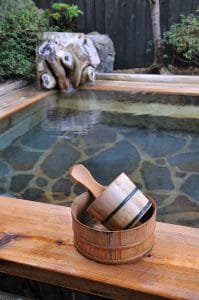 Japanese Open Air Bath Wooden Bucket