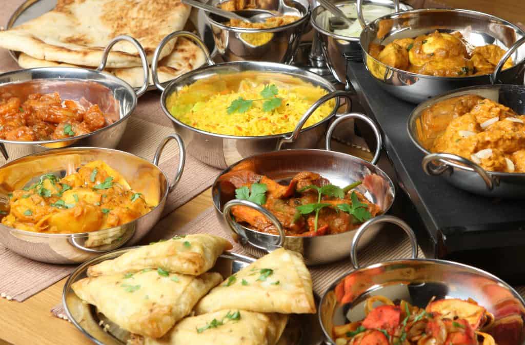Assortment of Indian Food