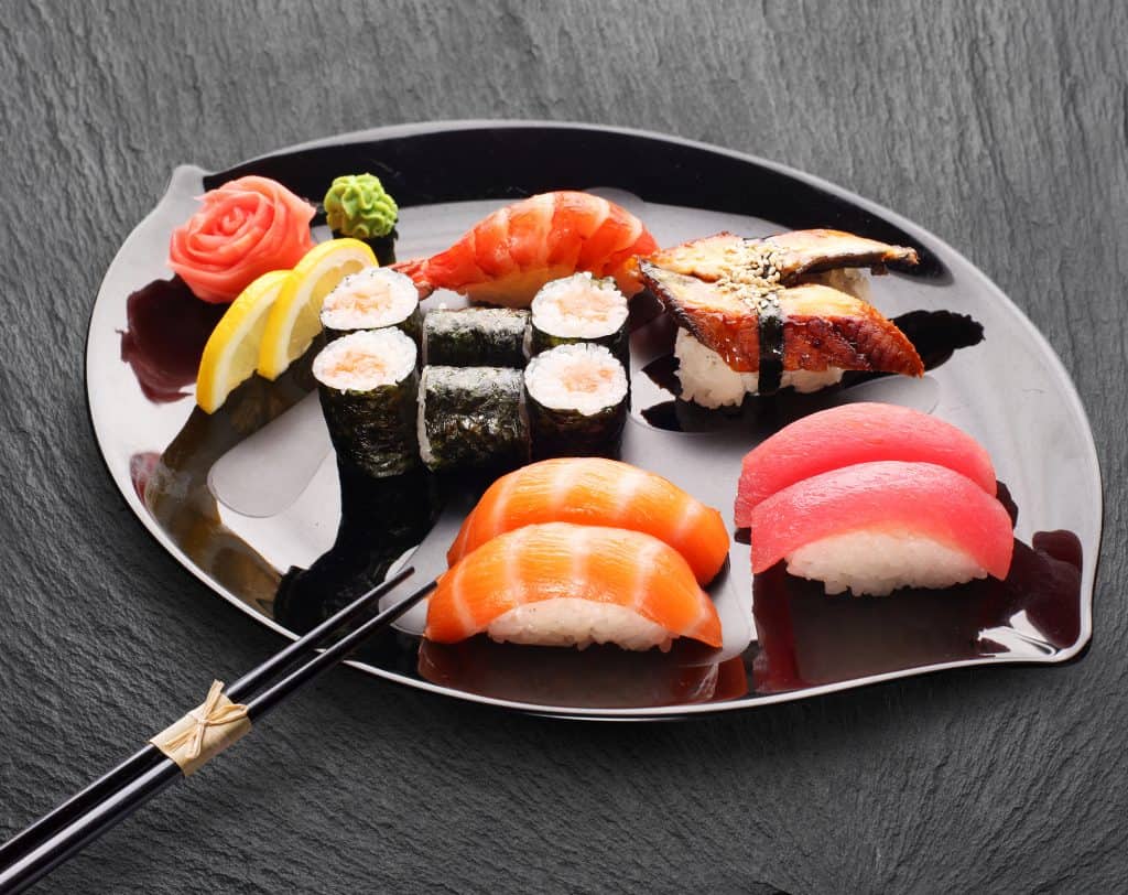 Japanese Food Plate of Sushi