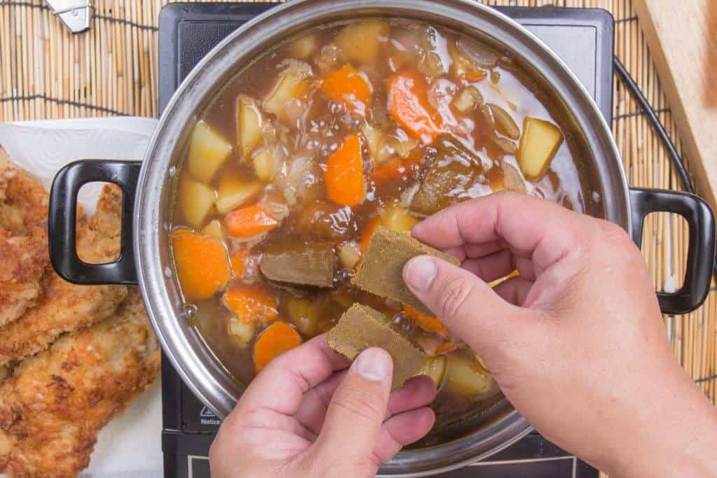 How to Make Japanese Curry - Adding Curry Roux