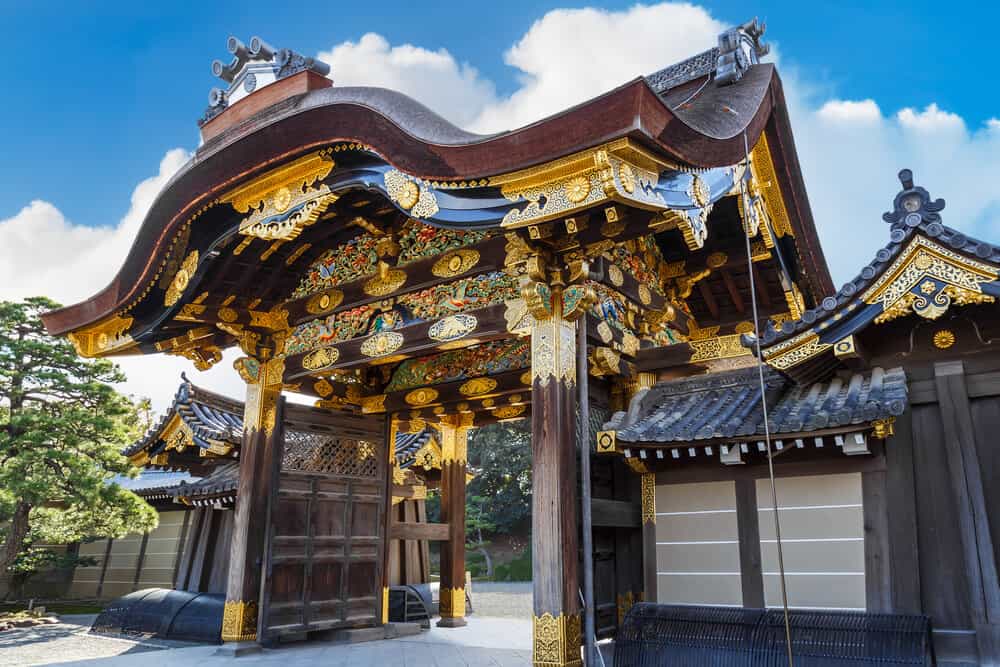 Nijo Castle in Kyoto with an up-close of the Big Gate