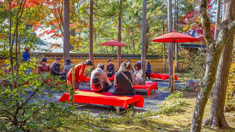 Kinkakuji - Having Tea and Snacks