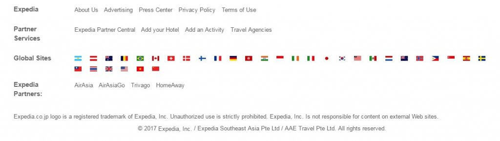 Expedia Global Sites