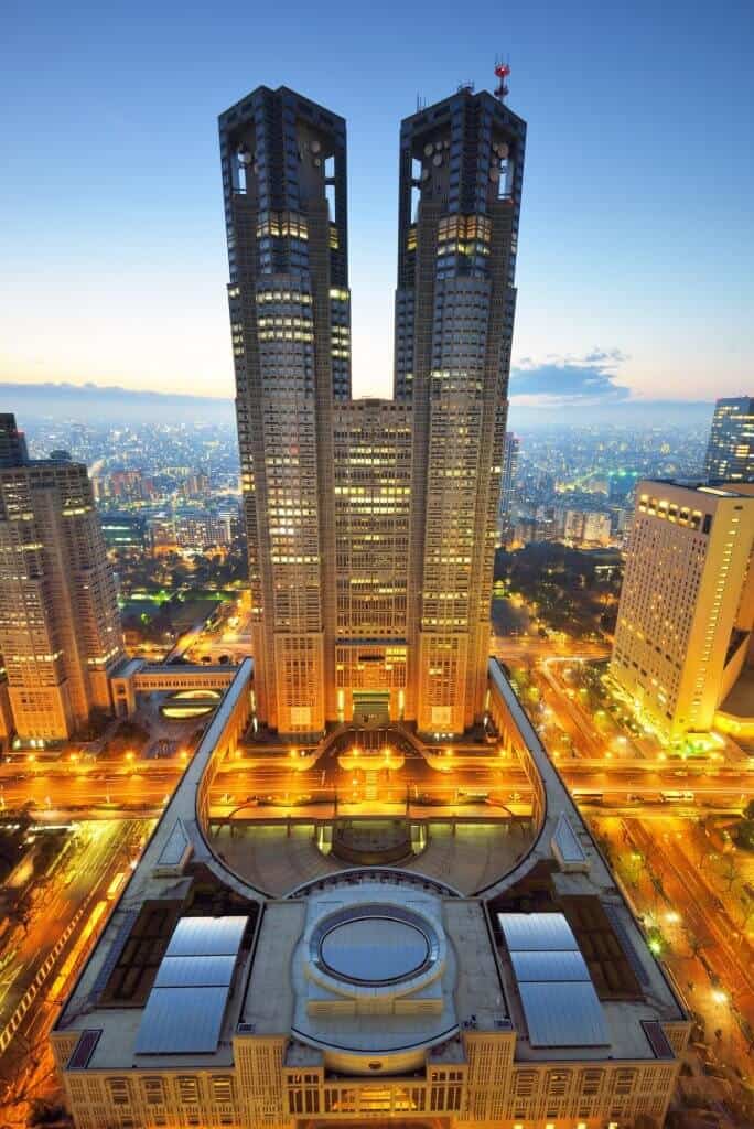 Tokyo Metropolitan Government Building - Tall Shot from a distance.