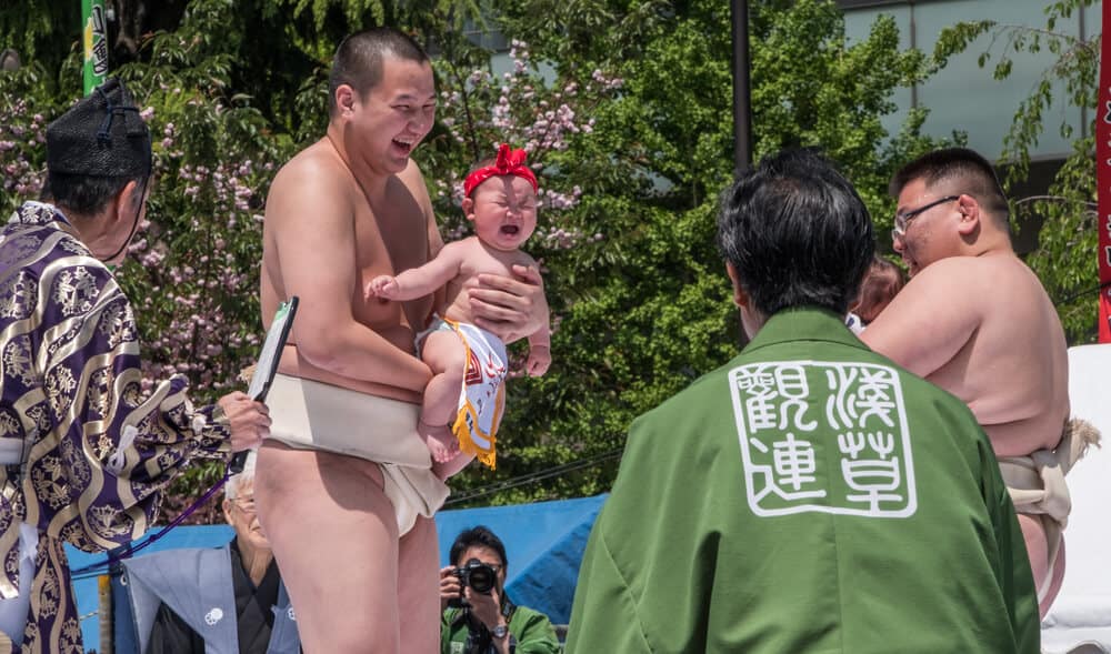 Crying Baby Festival Sumo Wrestlers