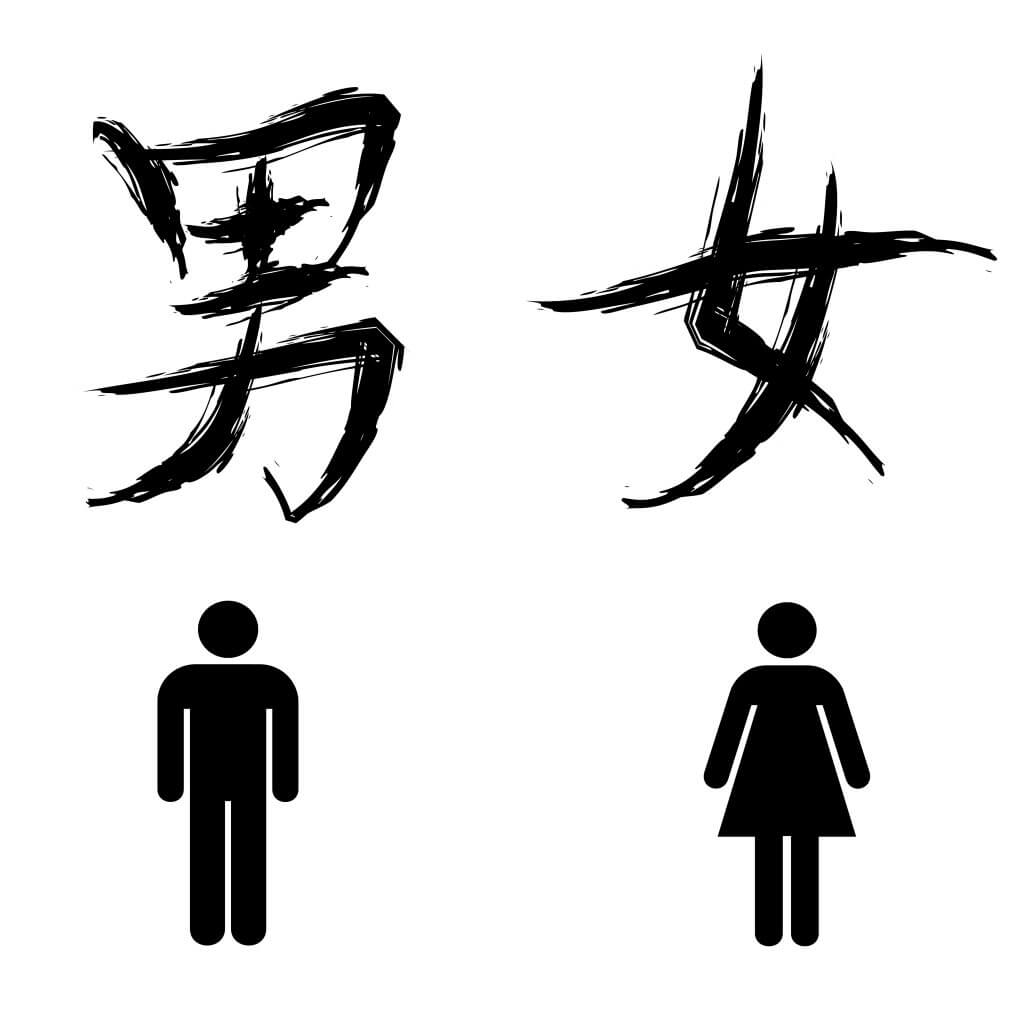 Japanese Kanji Man Woman