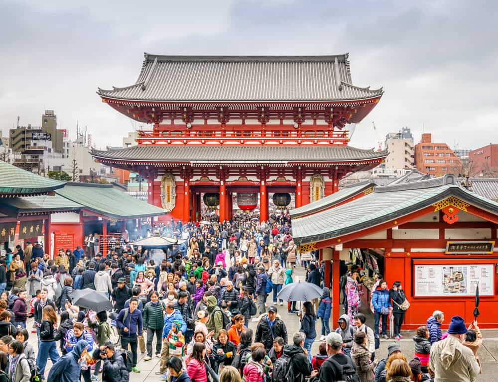 Sensoji Temple Crowds of People
