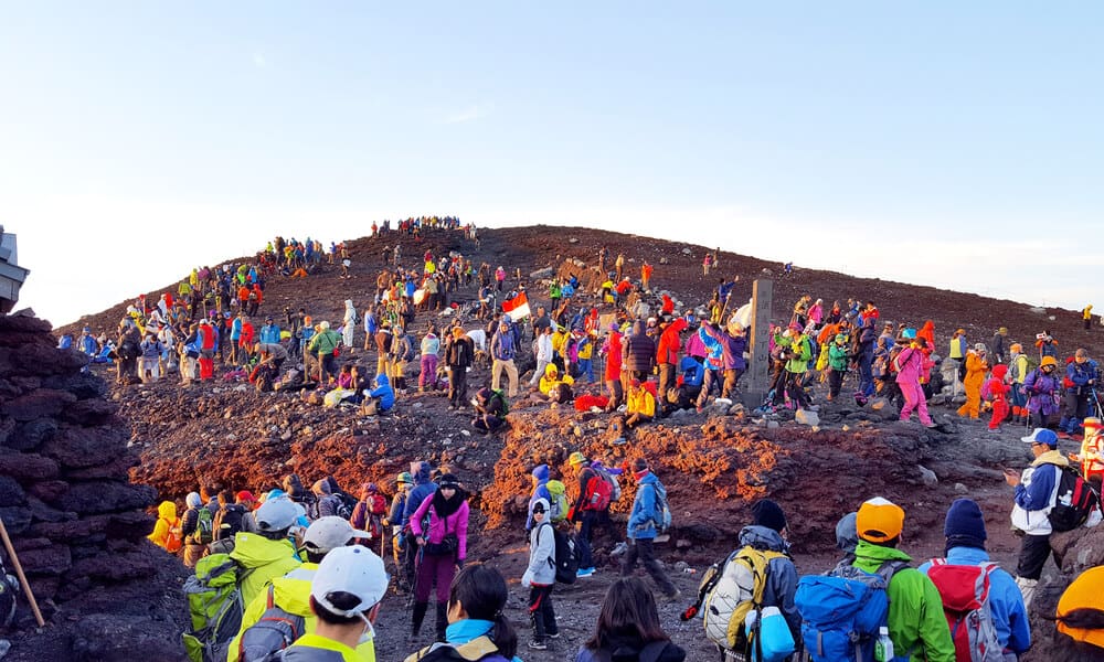 Mt. Fuji Crowds of People