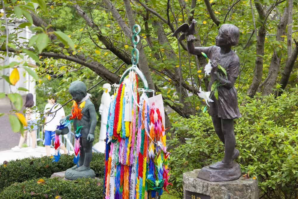 Nagasaki Peace Park Statues and Cranes